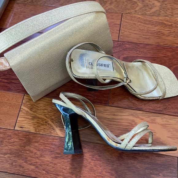 Gold Purse and match Shoes - Picture 1 of 7